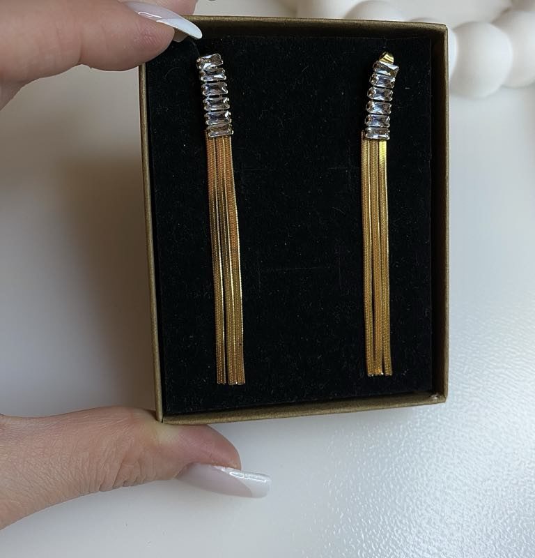 Kolczyki wiszące żmijki i cyrkonia K61